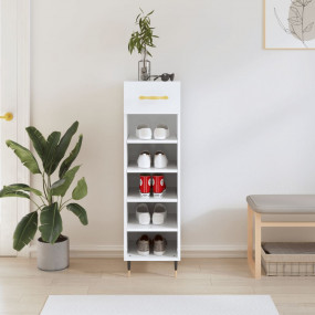 Shoe Cabinet White Engineered wood, iron, aluminum allo...