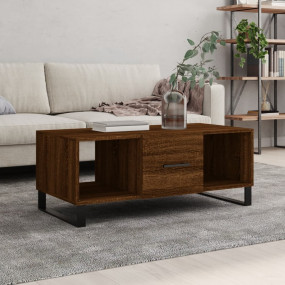 Coffee Table Brown Oak Engineered wood, Iron Medium Cof...