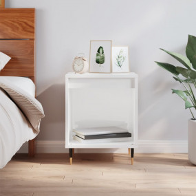 Bedside Cabinet High gloss white Engineered wood, Metal...
