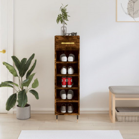 Shoe Cabinet Smoked Oak Engineered wood, iron, aluminum...