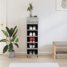 Shoe Cabinet Grey Sonoma Engineered wood, iron, aluminu...