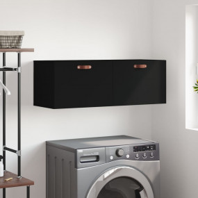Wall Cabinet Black Engineered Wood Medium Wall Cabinet