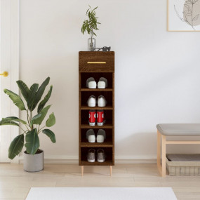 Shoe Cabinet Brown oak Engineered wood, Iron