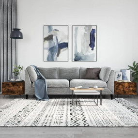 Coffee Table Set of 2 Smoked oak Engineered wood, iron ...