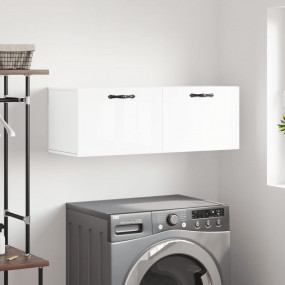 Wall Cabinet High gloss white Engineered wood Medium Wa...