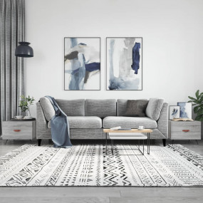Coffee Table Set of 2 Grey Sonoma Engineered wood, Iron