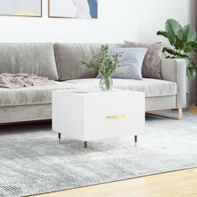Coffee Table White Engineered wood 19.7 in Storage Coff...