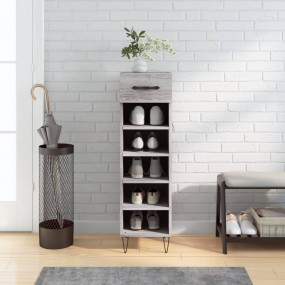 Shoe Cabinet Grey Sonoma Engineered wood, iron, aluminu...