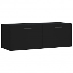 Wall Cabinet Black Engineered Wood 39.4 in x 14.4 in x ...