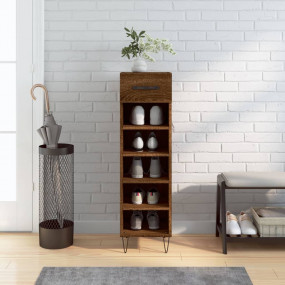 Shoe Cabinet Brown oak Engineered wood, metal, aluminum...
