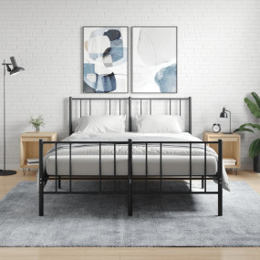 Nightstand Set of 2 Sonoma Oak Engineered wood, metal