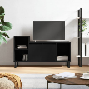 TV Cabinet Black Engineered Wood Medium TV Cabinet Rect...