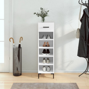 Shoe Cabinet White Engineered wood, iron 11.8x13.8x41.3