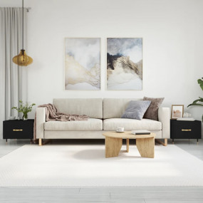 Coffee Table Set of 2 Black Engineered wood, iron 19.7 ...