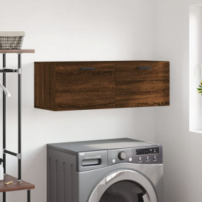 Wall Cabinet Brown Oak Engineered Wood 39.4 x 14.4 x 13...