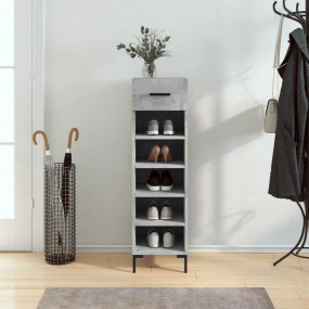 Shoe Cabinet Concrete Grey Engineered Wood Medium Shoe ...