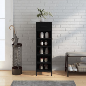 Shoe Cabinet Black Engineered wood, iron, zinc alloy 1-...