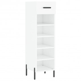 Shoe Cabinet High gloss white Engineered wood, Iron, Zi...
