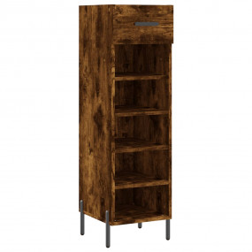 Shoe Cabinet Smoked Oak Engineered Wood, Iron, Zinc All...