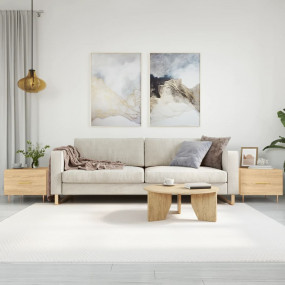 Coffee Table Set of 2 Sonoma Oak Engineered wood, iron ...