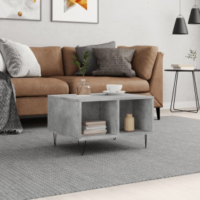 Coffee Table Concrete Grey Engineered Wood, Metal