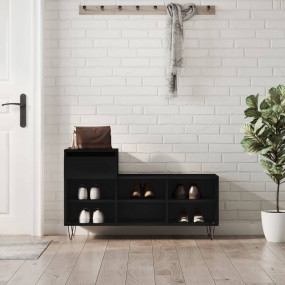 Shoe Cabinet Black Engineered wood Medium Shoe Cabinet