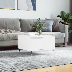 Coffee Table White Engineered Wood, Metal Medium Coffee...