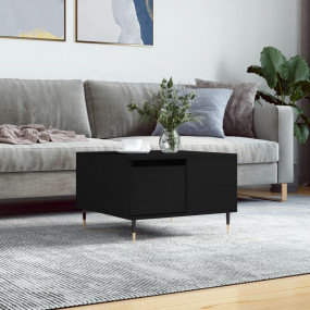 Coffee Table Black Engineered Wood, Metal 21.7x21.7x14....
