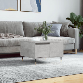 Coffee Table Concrete Grey Engineered Wood, Metal Small