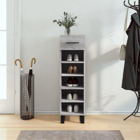 Shoe Cabinet Grey Sonoma Engineered wood, Iron Medium I...