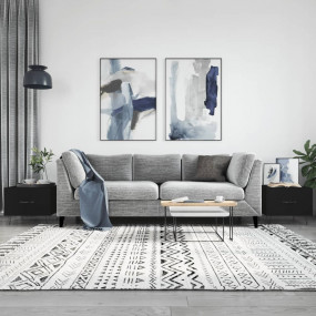 Coffee Table Set of 2 Black Engineered wood, Iron Mediu...