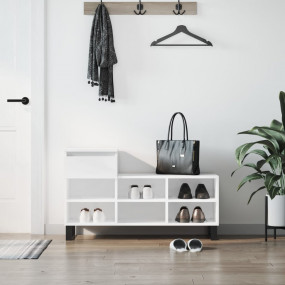 Shoe Cabinet High gloss white Engineered wood, metal Sh...