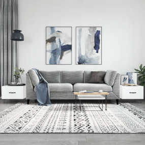 Coffee Table Set of 2 High gloss white Engineered wood,...