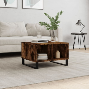 Coffee Table Smoked Oak Engineered Wood, Metal Medium