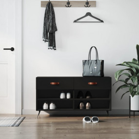 Shoe Bench Black Engineered wood, iron Medium Shoe Stor...
