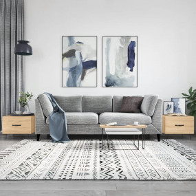 Coffee Table Set of 2 Sonoma oak Engineered wood, Iron ...