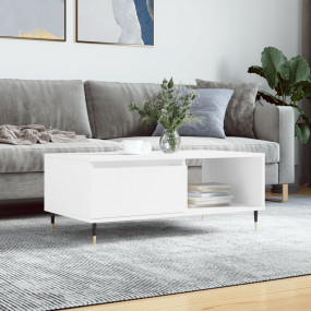 Coffee Table White Engineered wood Medium Rectangular M...