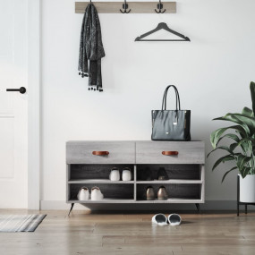 Shoe Bench Grey Sonoma Engineered wood, Iron Medium Sho...