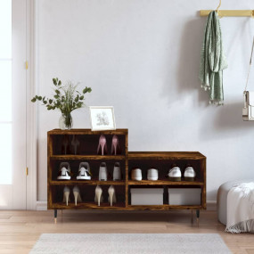 Shoe Cabinet Smoked oak Engineered wood, Metal Medium