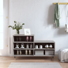 Shoe Cabinet Grey Sonoma Engineered wood, Metal Standar...
