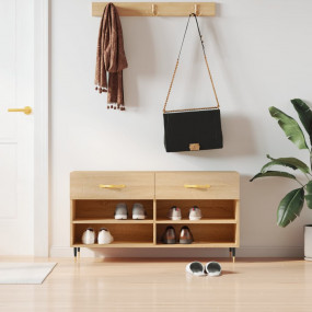 Shoe Bench Sonoma oak Engineered wood, iron Medium Shoe...