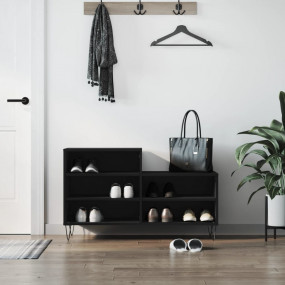 Shoe Cabinet Black Engineered wood and metal Medium Sho...
