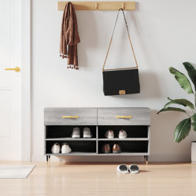 Shoe Bench Grey Sonoma Engineered Wood, Iron Standard S...