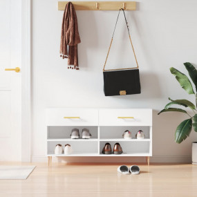 Shoe Bench White Engineered wood Medium Shoe Storage Be...