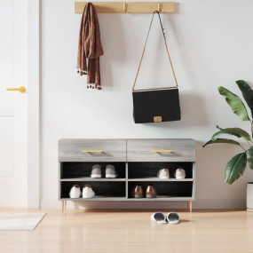Shoe Bench Grey sonoma Engineered wood, iron 40.2 in wi...