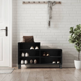 Shoe Cabinet Black Engineered wood, metal 40.2 x 14.2 x...