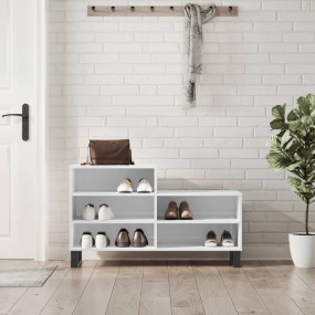 Shoe Cabinet High gloss white Engineered wood, Metal Me...