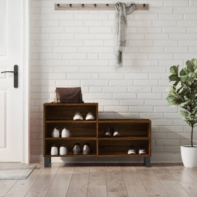 Shoe Cabinet Brown Oak Engineered wood, metal Medium Sh...