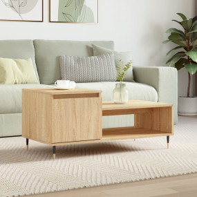 Coffee Table Sonoma Oak Engineered Wood, Metal 39.4x19....