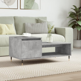 Coffee Table Concrete Gray Engineered Wood, Metal Mediu...
